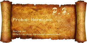 Prokop Hermiusz névjegykártya